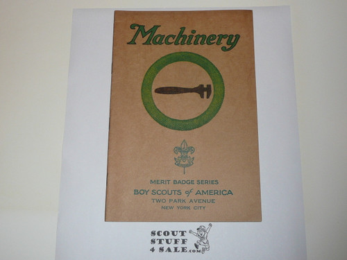 Machinery Merit Badge Pamphlet, Type 3, Tan Cover, 3-36 Printing