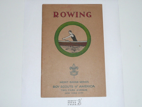 Rowing Merit Badge Pamphlet, Type 3, Tan Cover, 6-39 Printing
