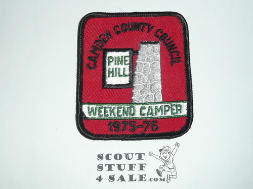 Pine Hill Scout Reservation Weekend Camper Patch, Camden County Council, 1975-76