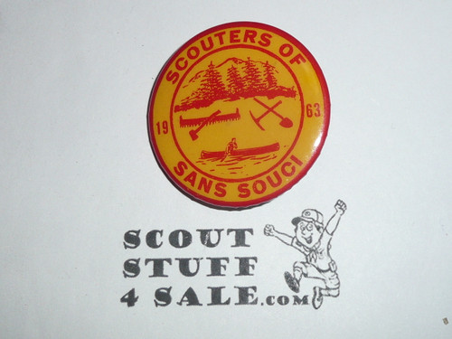 Scouters of Camp San Souci Pinback Button, Sir William Johnson Council, 1963