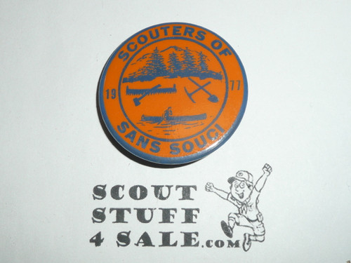 Scouters of Camp San Souci Pinback Button, Sir William Johnson Council, 1977