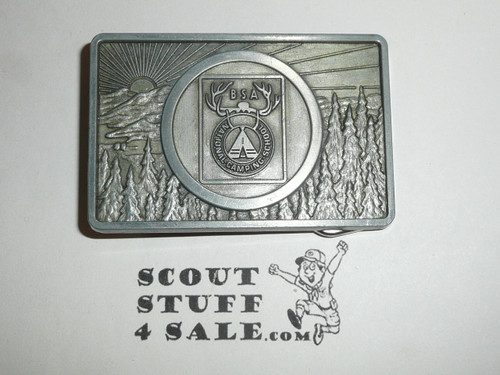 National Camp School Cast Aluminum Belt Buckle