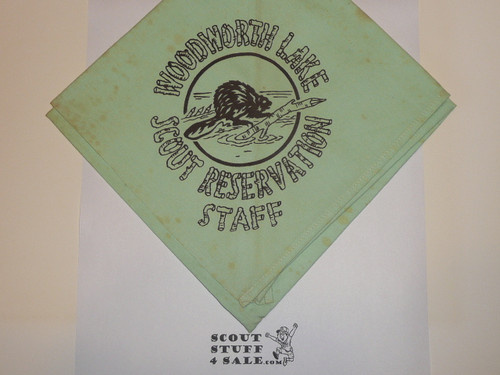 Woodworth Lake Scout Reservation STAFF Neckerchief, Sir William Johnson Council, 1956, some soiling