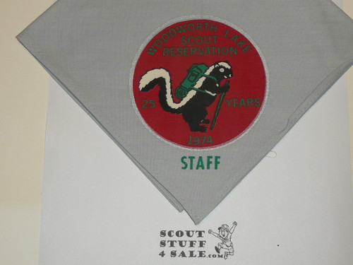 Woodworth Lake Scout Reservation STAFF Neckerchief, Sir William Johnson Council, 1974 25th Anniversary