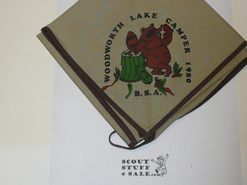 Woodworth Lake Scout Reservation Neckerchief, Sir William Johnson Council, 1980 Camper