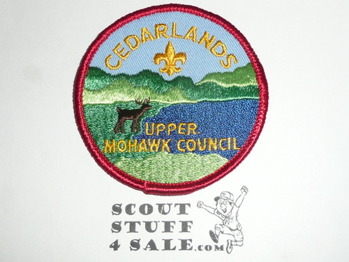 Cedarlands Scout Reservation Patch, Upper Mohawk Council, red r/e bdr