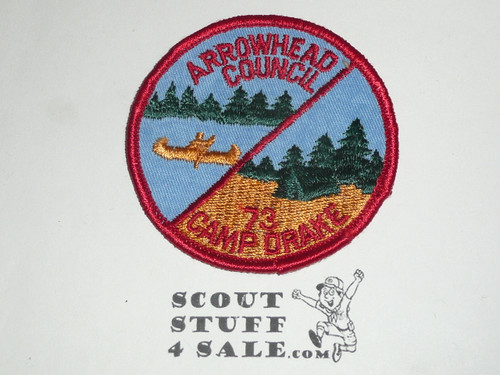 Camp Drake Patch, Arrowhead Council, 1973