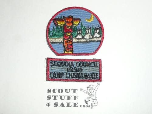 Camp Chawanakee Patch 1959, shown with Council camping patch but ONLY the Segment is included