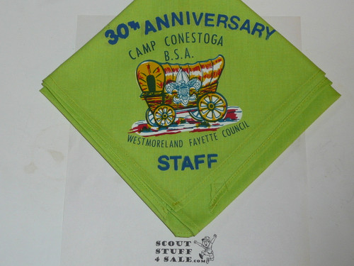 Camp Conestoga STAFF Neckerchief, Westmoreland Fayette Council, 30th Anniversary