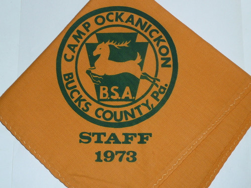 Camp Ockanickon STAFF Neckerchief, Bucks County Council, 1973