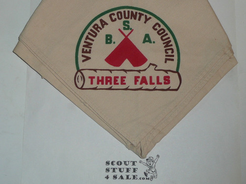Camp Three Falls Neckerchief, Ventura County Council, Tan