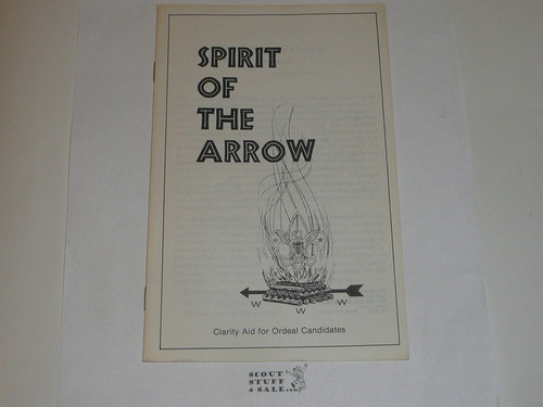 Spirit of the Arrow Book, Order of the Arrow, 1978, 12-78 printing