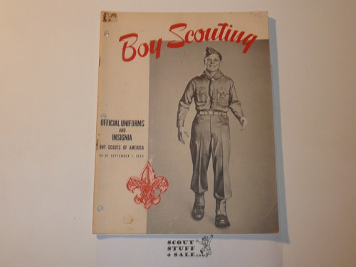 1955 Official Boy Scout Uniforms and Insignia Guide, 9-55 Printing