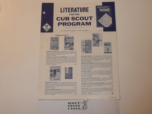 1974 Literature for the Cub Scout Program Catalog, 7-74 Printing