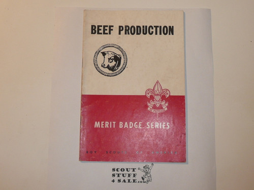Beef Production Merit Badge Pamphlet, Type 5, Red/Wht Cover, 8-51 Printing