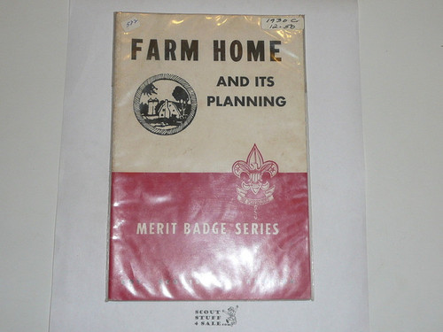 Farm Home and its Planning Merit Badge Pamphlet, Type 5, Red/Wht Cover, 9-48 Printing
