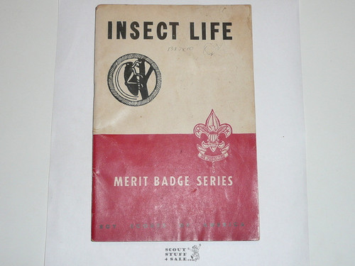 Insect Life Merit Badge Pamphlet, Type 5, Red/Wht Cover, 9-51 Printing