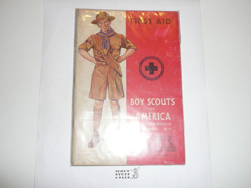 First Aid Merit Badge Pamphlet, Type 4, Standing Scout Cover, 7-41 Printing