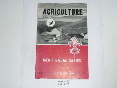 Agriculture Merit Badge Pamphlet, Type 6, Picture Top Red Bottom Cover, 11-64 Printing