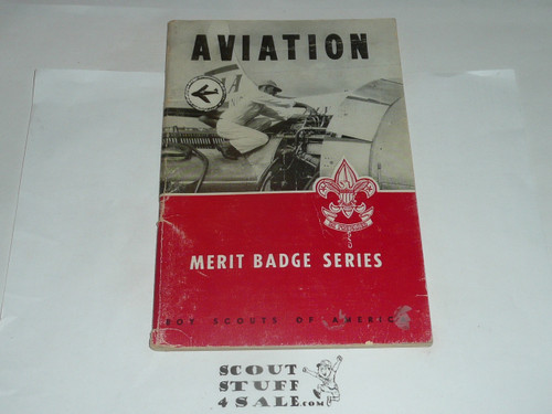 Aviation Merit Badge Pamphlet, Type 6, Picture Top Red Bottom Cover, 7-58 Printing