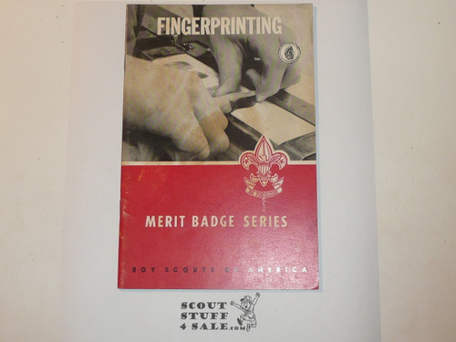 Fingerprinting Merit Badge Pamphlet, Type 6, Picture Top Red Bottom Cover, 7-65 Printing