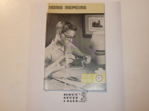 Home Repairs Merit Badge Pamphlet, Type 8, Green Band Cover, 4-75 Printing