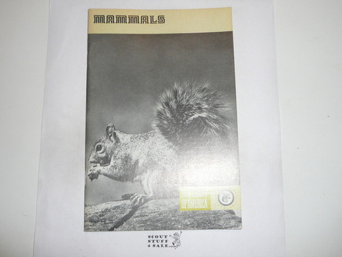 Mammals Merit Badge Pamphlet, Type 8, Green Band Cover, 3-77 Printing