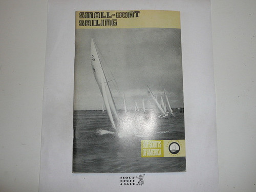 Small Boat Sailing Merit Badge Pamphlet, Type 8, Green Band Cover, 3-77 Printing