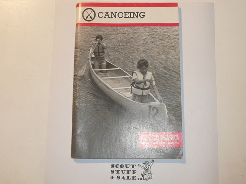 Canoeing Merit Badge Pamphlet, Type 9, Red Band Cover, 2-94 Printing