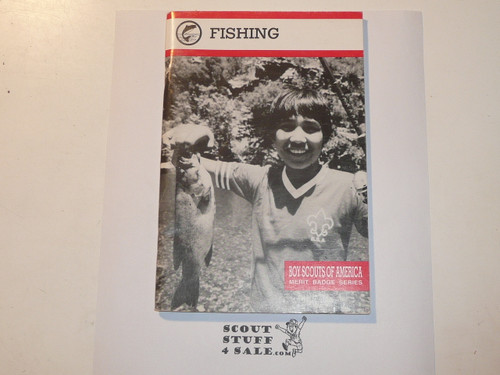 Fishing Merit Badge Pamphlet, Type 9, Red Band Cover, 1-94 Printing