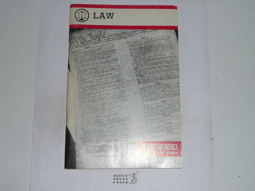 Law Merit Badge Pamphlet, Type 9, Red Band Cover, 10-90 Printing