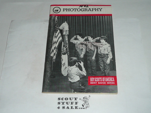 Photography Merit Badge Pamphlet, Type 9, Red Band Cover, 8-90 Printing