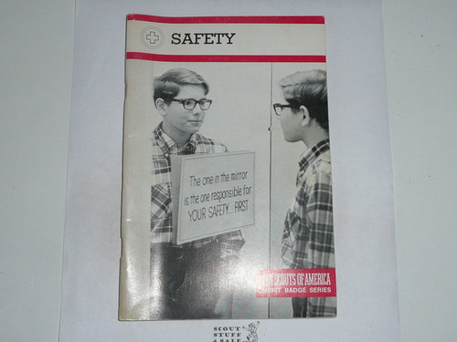 Safety Merit Badge Pamphlet, Type 9, Red Band Cover, 7-80 Printing