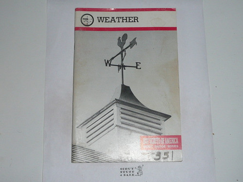 Weather Merit Badge Pamphlet, Type 9, Red Band Cover, 5-84 Printing