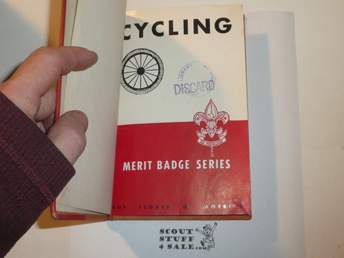 Cycling Library Bound Merit Badge Pamphlet, Type 5, Red/Wht Cover, 7-50 printing