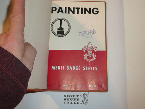 Painting Production Library Bound Merit Badge Pamphlet, Type 5, Red/Wht Cover, 8-50 Printing
