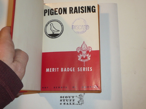 Pigeon Raising Library Bound Merit Badge Pamphlet, Type 5, Red/Wht Cover, 2-50 Printing