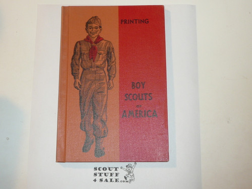 Printing Production Library Bound Merit Badge Pamphlet, Type 5, Red/Wht Cover, 5-51 Printing