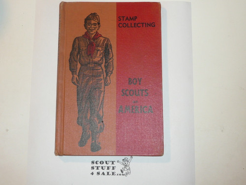 Stamp Collecting Library Bound Merit Badge Pamphlet, Type 5, Red/Wht Cover, 5-51 Printing