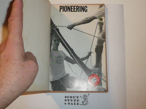 Pioneering Library Bound Merit Badge Pamphlet, Type 7, Full Picture, 12-68 Printing