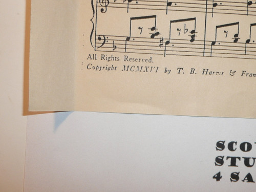 1911 The Boy Scouts of America March Sheet Music, By John Philip Sousa