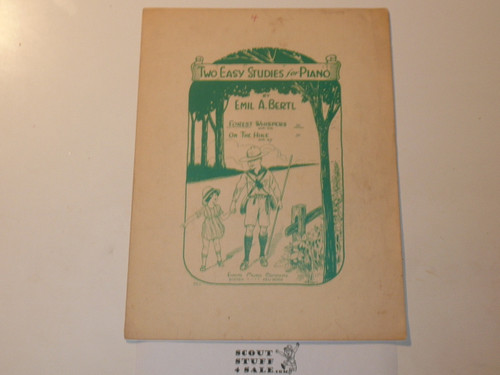 1926 Two Easy Studies for Piano Forest Whispers and On the Hike Sheet Music, by Emil A. Bertyl