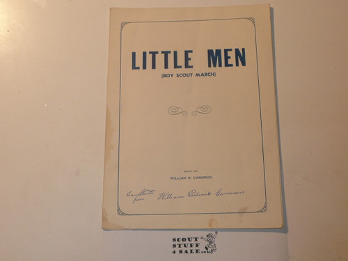 1948 Little Men Boy Scout March Sheet Music, by William R. Cameron, Autographed by Author
