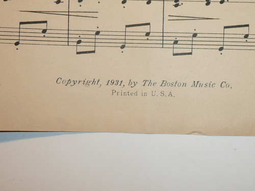 1931 The Little Patriot Sheet Music, by Elizabeth L. Hopron