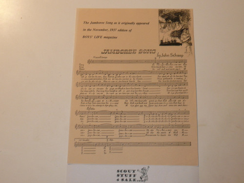 1937 Jamboree Song Sheet Music, by John Schaap, 1937 National Jamboree