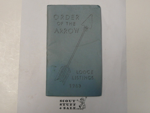 1963 Order of the Arrow Lodge Listing Book