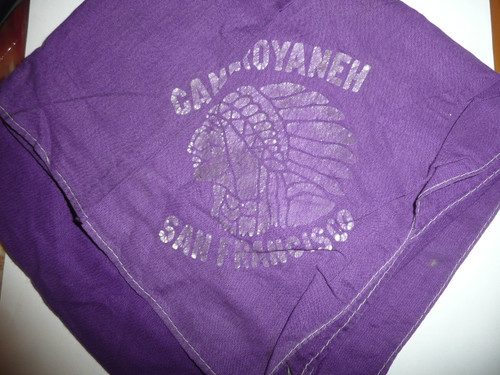 Early 1930's Camp Royaneh Neckerchief, San Francisco Bay Area Council, Purple, Well used