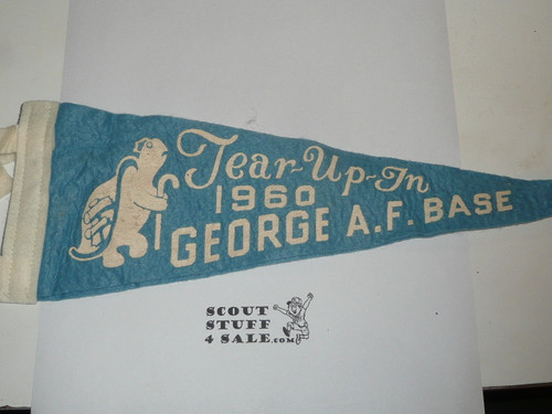 1960 Air Explorer Tear Up Felt Pennant, George Air Force Base , Los Angeles Area Council
