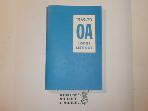 1969-70 OA (Order of the Arrow) Lodge Listing Book