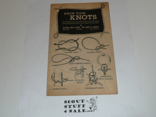 Know Your Knots visual card with 39 knots, 9-53 Printing